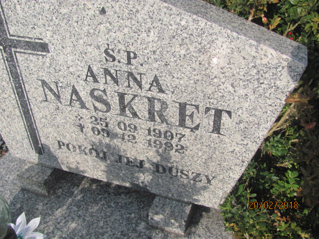 Anna Naskręt 1907 Nowogrodziec - Grobonet - Wyszukiwarka osób pochowanych